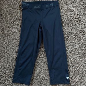 Nike Womens Dri-Fit Compression Crop Black Tights S EUC